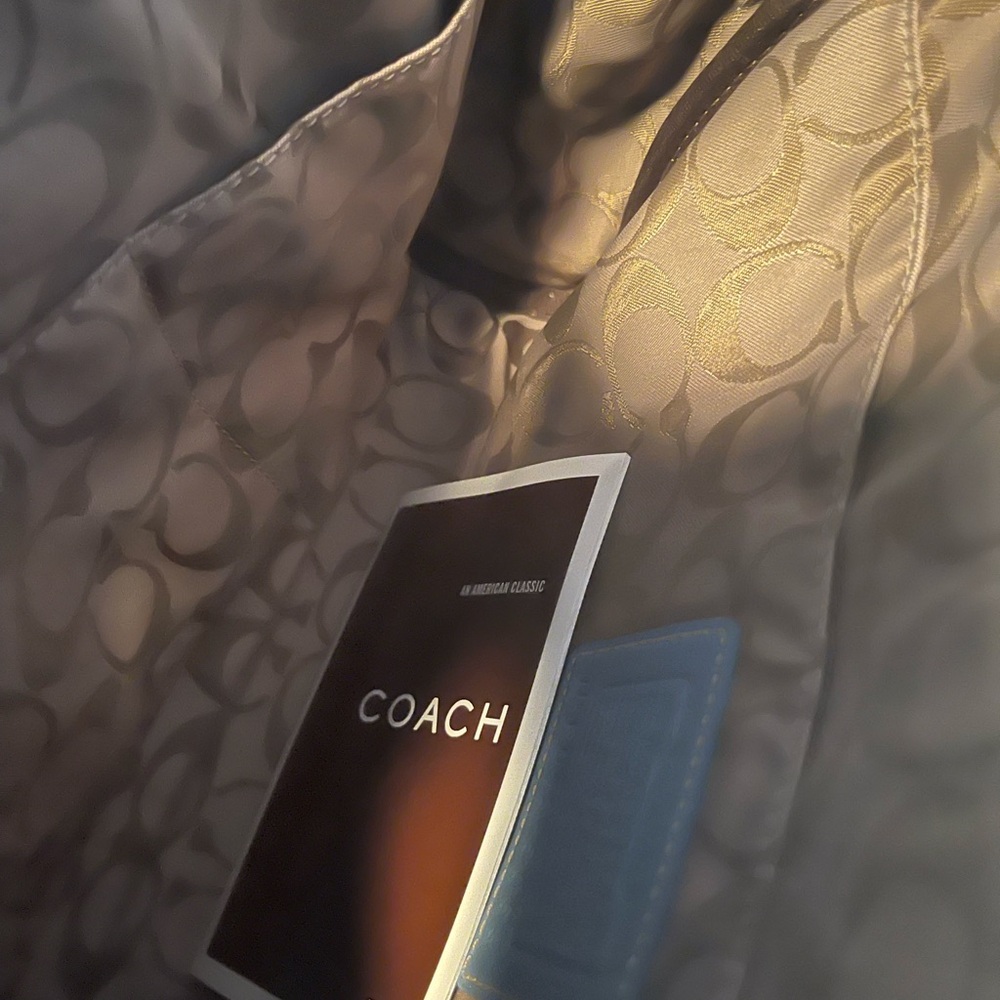 Light blue leather COACH clutch bag